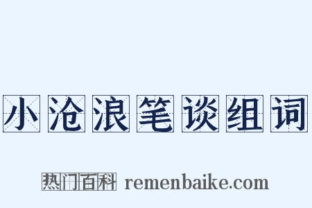 小沧浪笔谈组词是什么意思的图片
